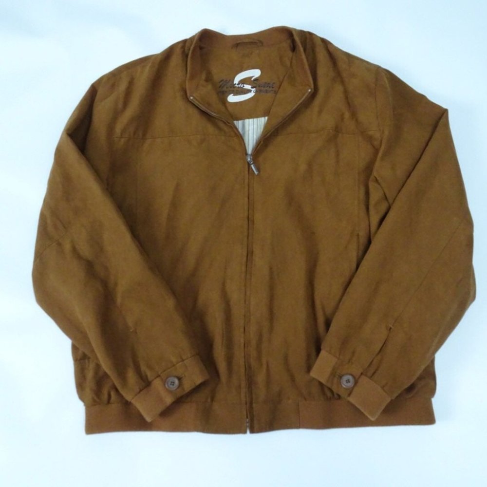 Vintage Micro Suede Garments Bomber Jacket
